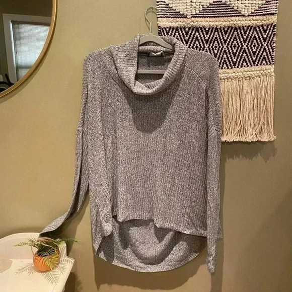 SATURDAY SUNDAY ANTHRO GRAY TURTLE NECK SWEATER - Picture 1 of 5